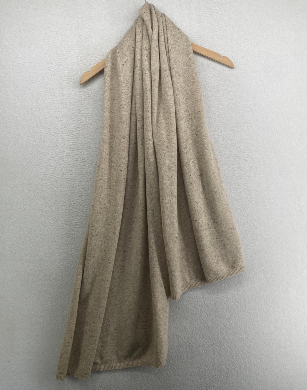 J.JILL Scarf Cashmere Sweater Knit Speckled Shawl Wrap Beige 31" x 72" NEW